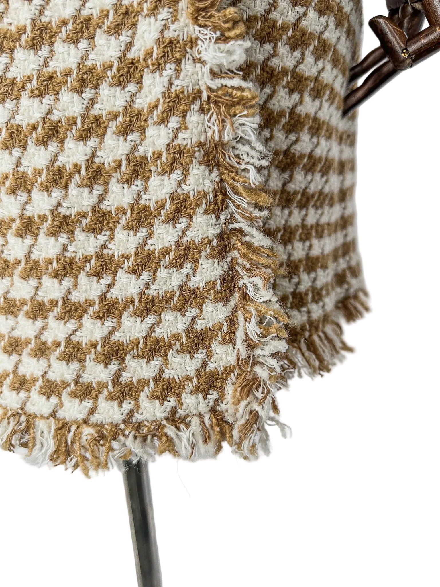 Iblues Max Mara Tweed Houndstooth Print Wrap Skirt