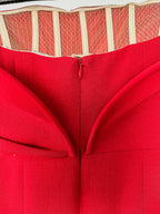 Magda Butrym Red Sculptural Rose Floral Appliquéd Wool Blend Corset Mini Dress