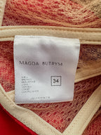 Magda Butrym Red Sculptural Rose Floral Appliquéd Wool Blend Corset Mini Dress