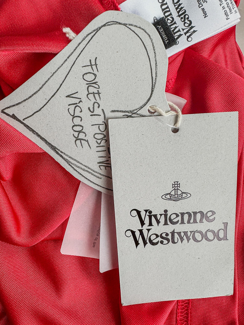 Robe tunique rouge drapée Vivienne Westwood