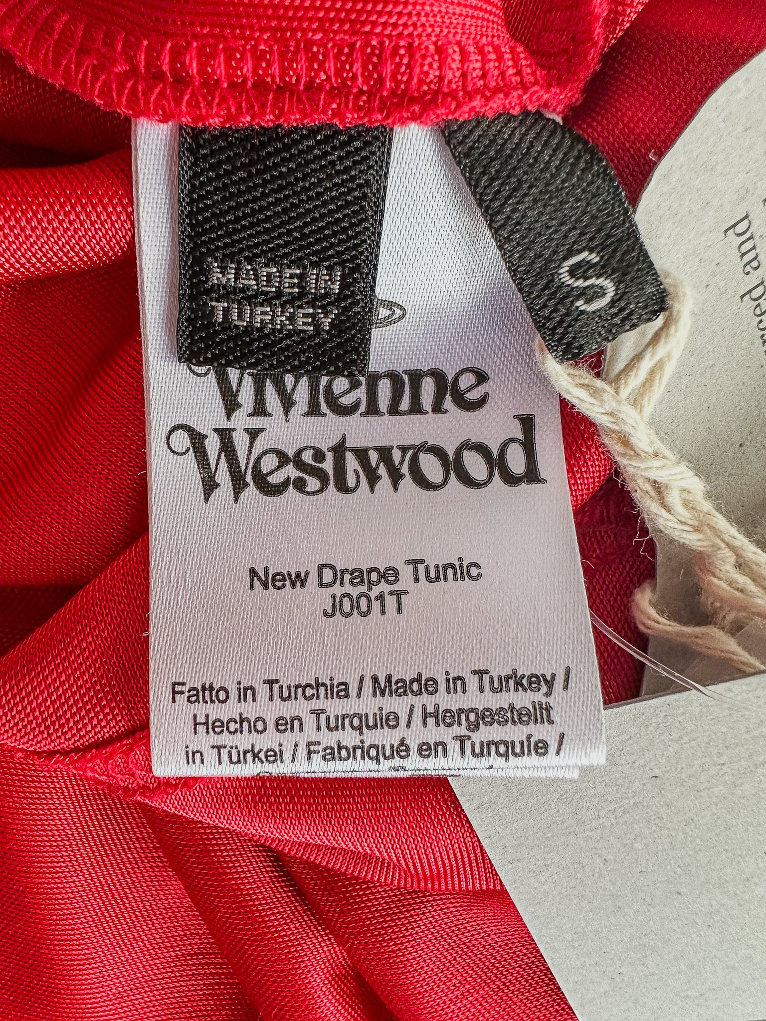 Robe tunique rouge drapée Vivienne Westwood