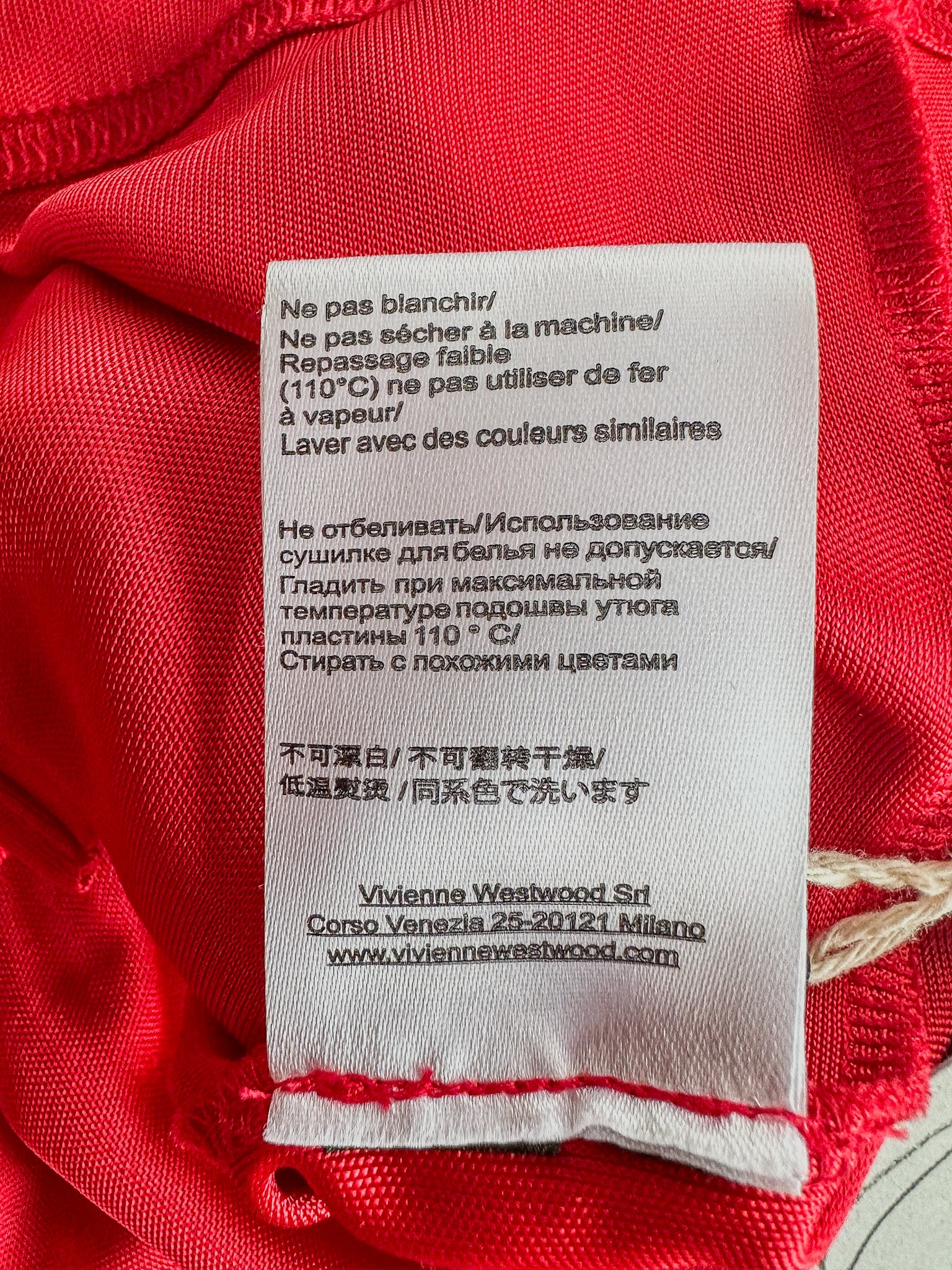 Robe tunique rouge drapée Vivienne Westwood