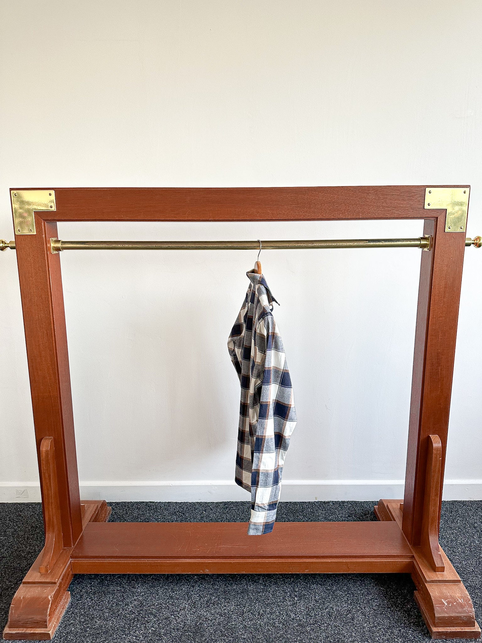 Drake's Check Heavy Cotton Navy White Work Shirt - House Of Huntington