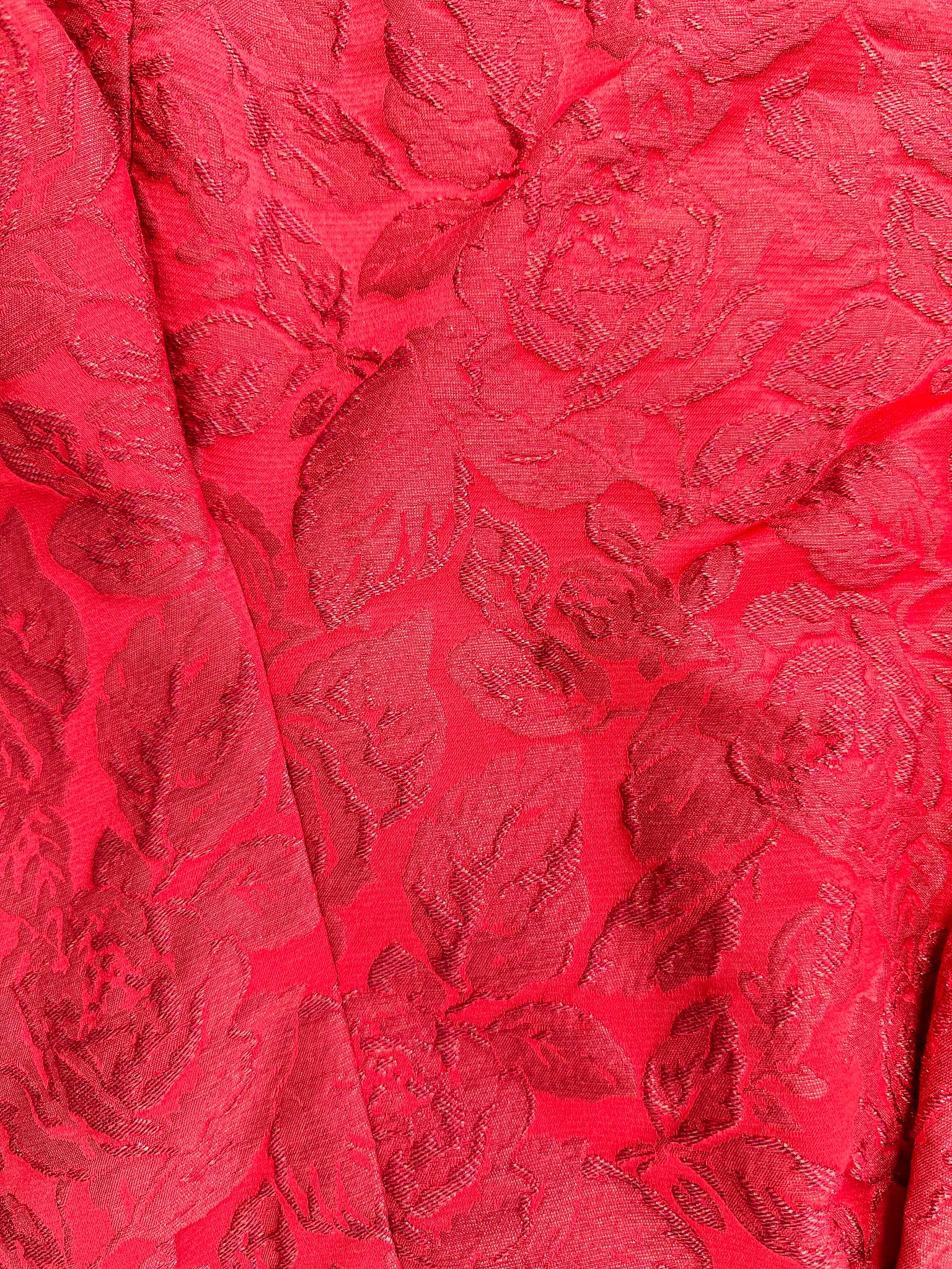 Monnalisa Girls Red Diamanté Heart Floral Brocade Shorts