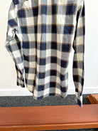 Drake's Check Heavy Cotton Navy White Work Shirt - House Of Huntington