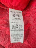 Monnalisa Girls Red Diamanté Heart Floral Brocade Shorts