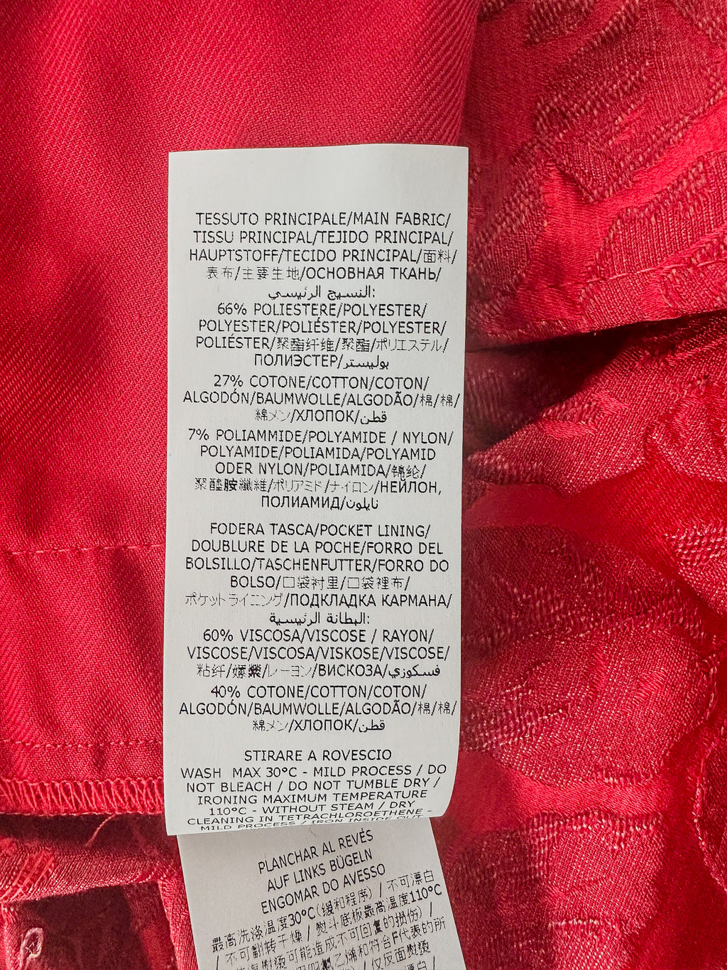 Monnalisa Girls Red Diamanté Heart Floral Brocade Shorts