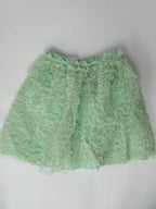 Jupe courte en tulle à volants et dentelle Point d'Esprit vert Red Valentino