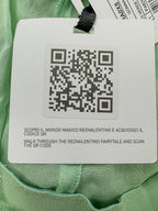 Jupe courte en tulle à volants et dentelle Point d'Esprit vert Red Valentino