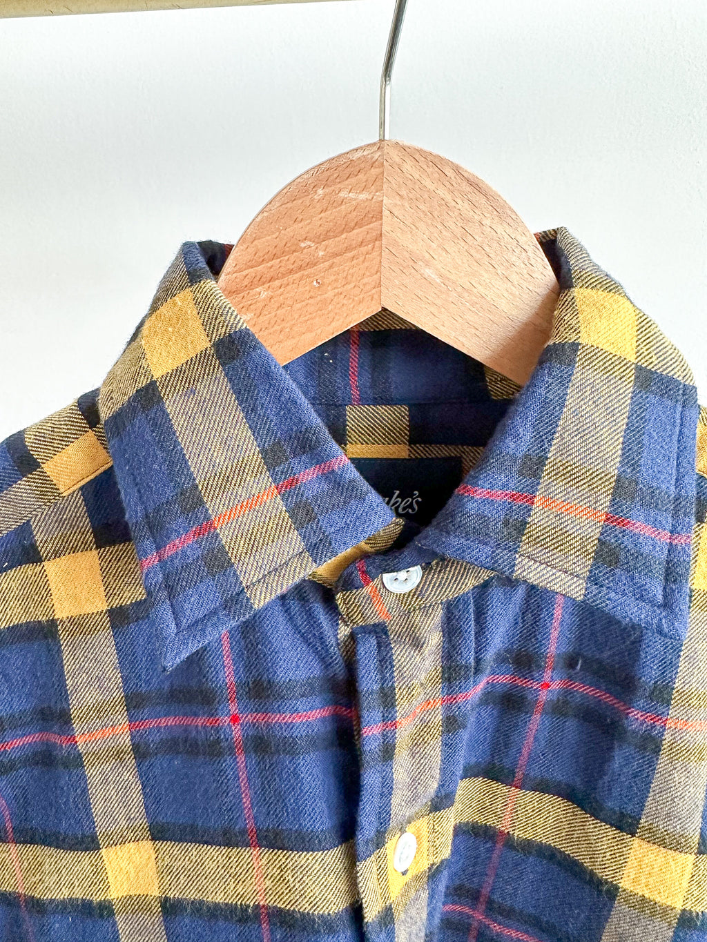 Drake's Navy Yellow Check Twill Work Shirt Overshirt - House Of Huntington