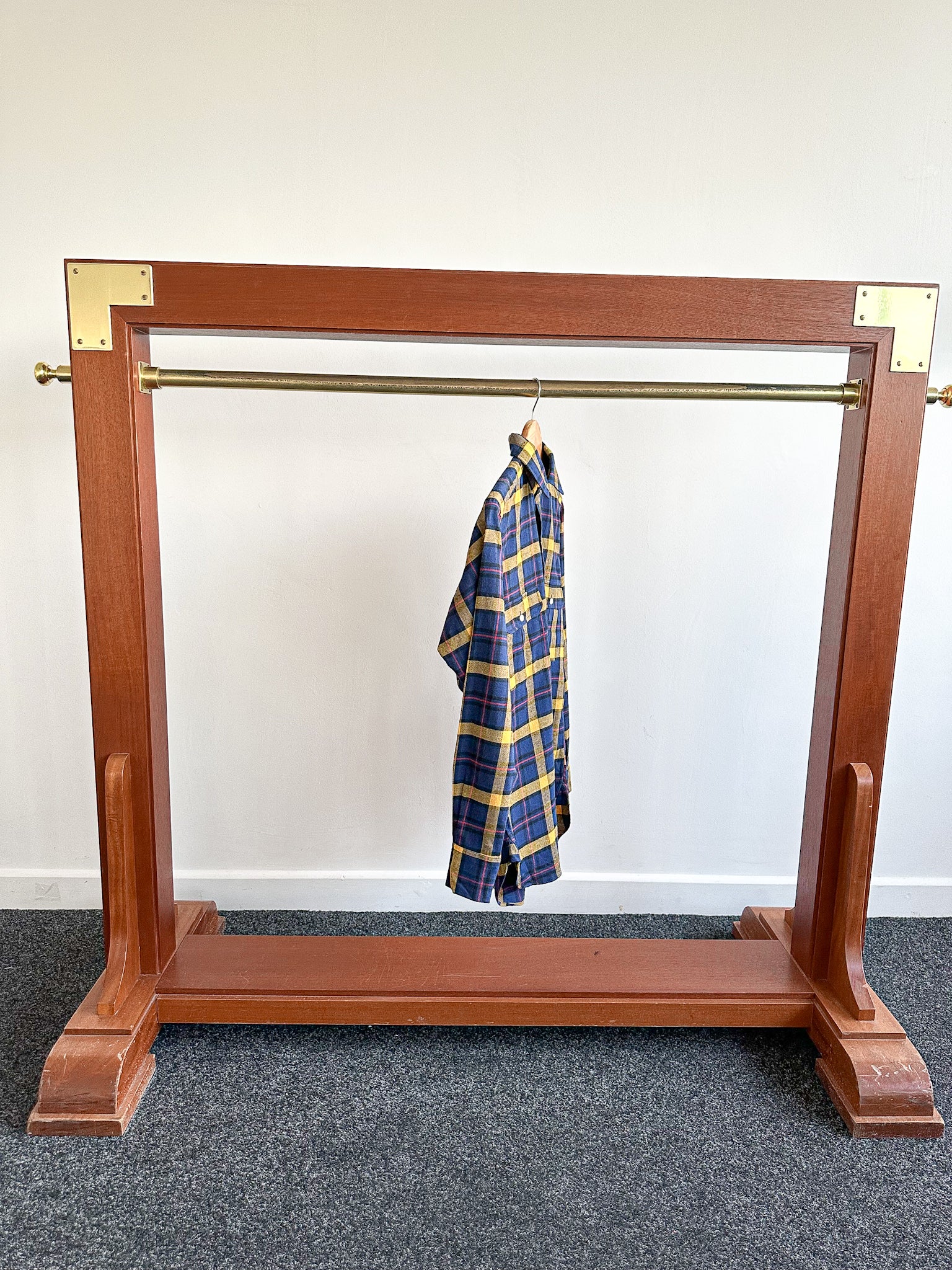 Drake's Navy Yellow Check Twill Work Shirt Overshirt - House Of Huntington
