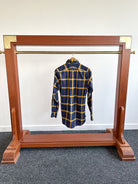 Drake's Navy Yellow Check Twill Work Shirt Overshirt - House Of Huntington