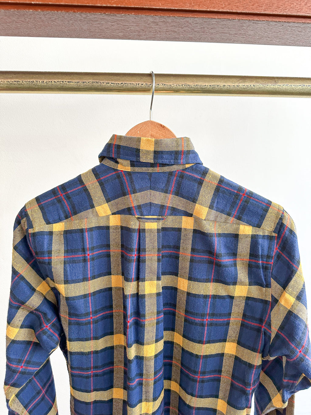 Drake's Navy Yellow Check Twill Work Shirt Overshirt - House Of Huntington