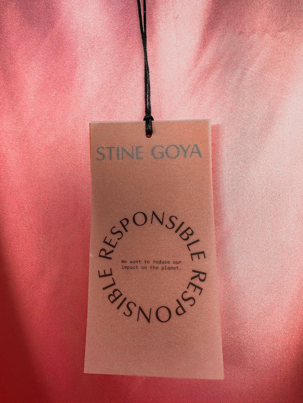 Stine Goya Pink Semi Heavy Satin V-Neck Sleeveless Midi Dress