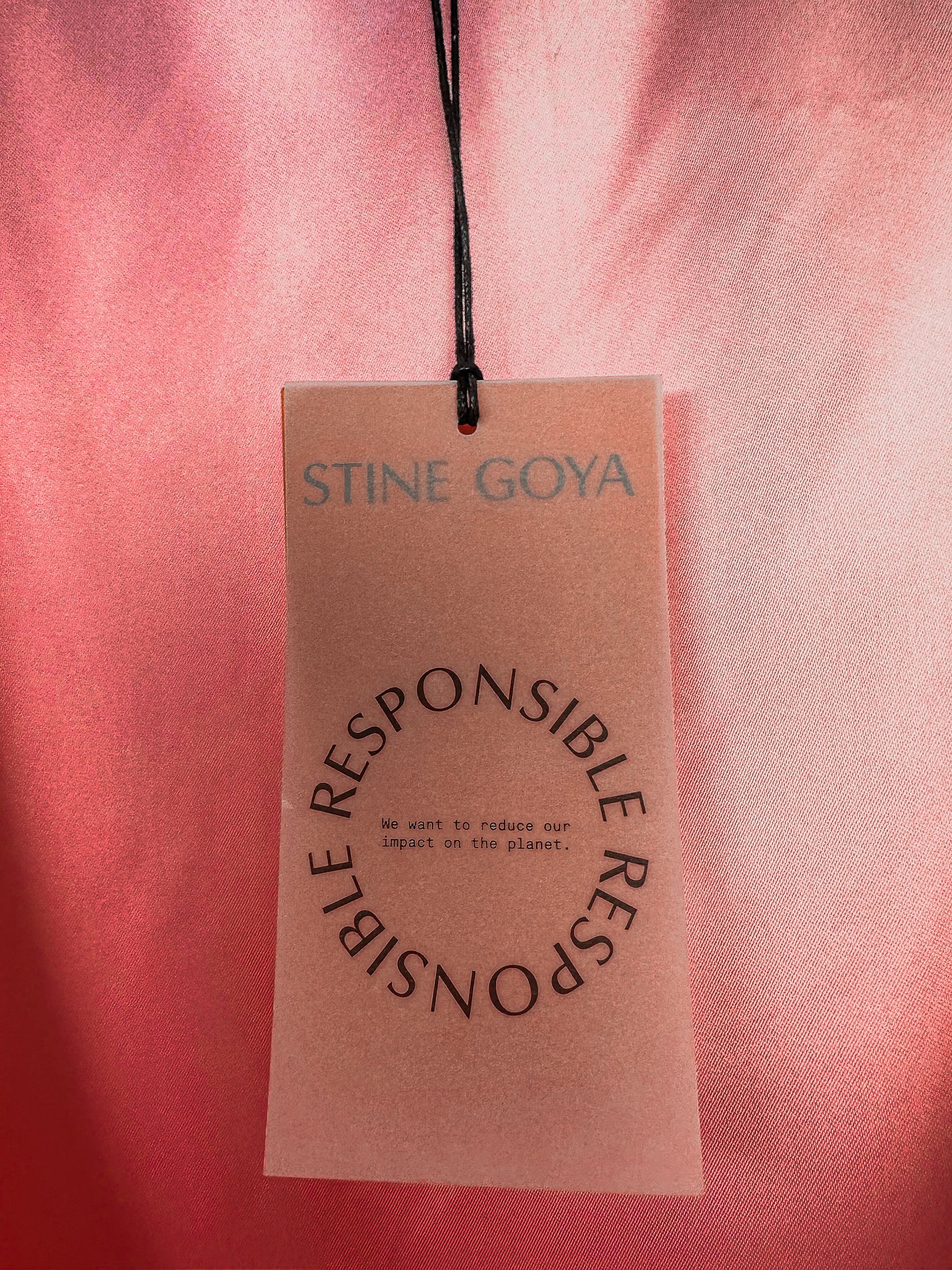 Stine Goya Pink Semi Heavy Satin V-Neck Sleeveless Midi Dress