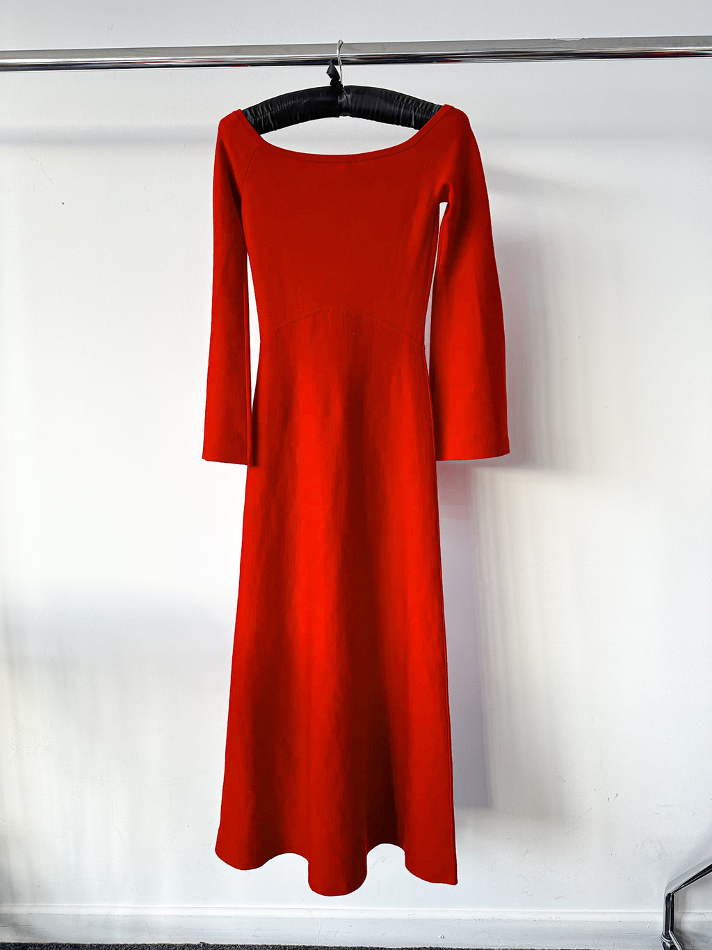 Gabriela Hearst Red Shar Wool & Cashmere-Silk Compact Knit Dress