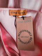 Stine Goya Pink Semi Heavy Satin V-Neck Sleeveless Midi Dress