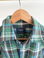 Drake's Check Heavyweight Cotton Green White Work Shirt Jacket - House Of Huntington