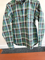 Drake's Check Heavyweight Cotton Green White Work Shirt Jacket - House Of Huntington