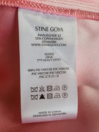 Stine Goya Pink Semi Heavy Satin V-Neck Sleeveless Midi Dress