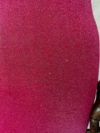 De La Vali Pink Shimmer Halterneck Midi Dress