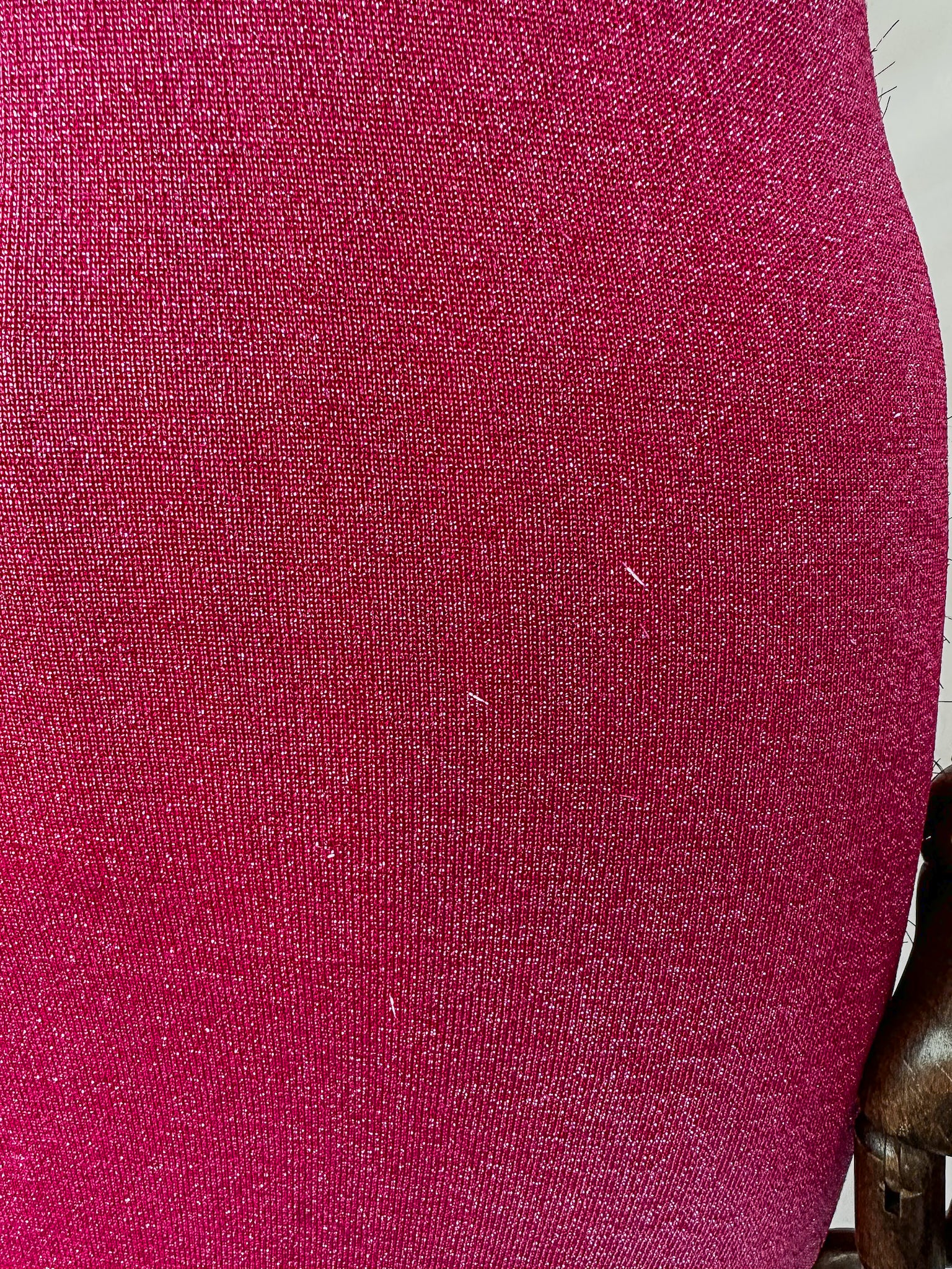 De La Vali Pink Shimmer Halterneck Midi Dress