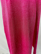 De La Vali Pink Shimmer Halterneck Midi Dress