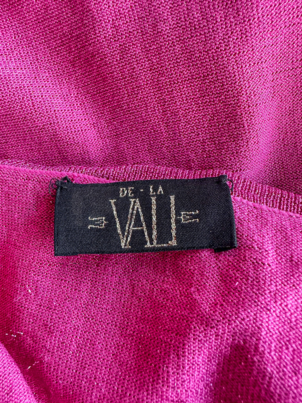 De La Vali Pink Shimmer Halterneck Midi Dress