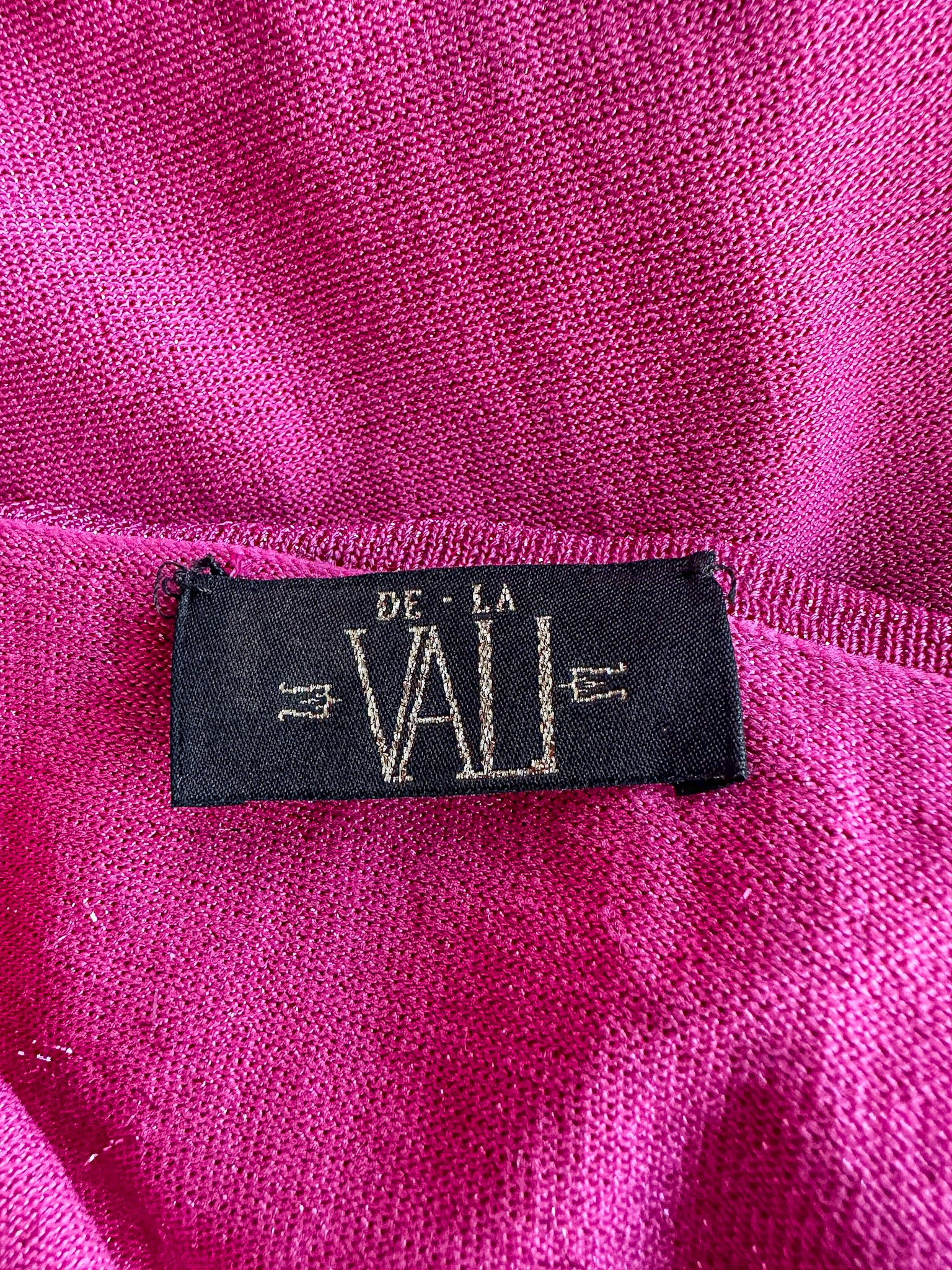 De La Vali Pink Shimmer Halterneck Midi Dress