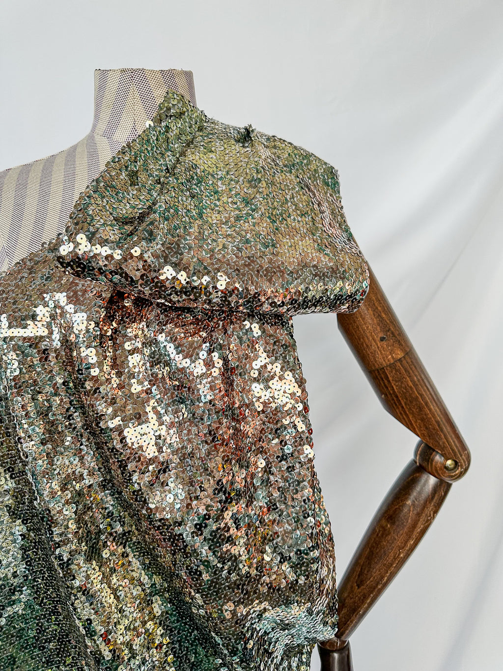 Halpern Sequinned One Shoulder Multicoloiur Party Dress