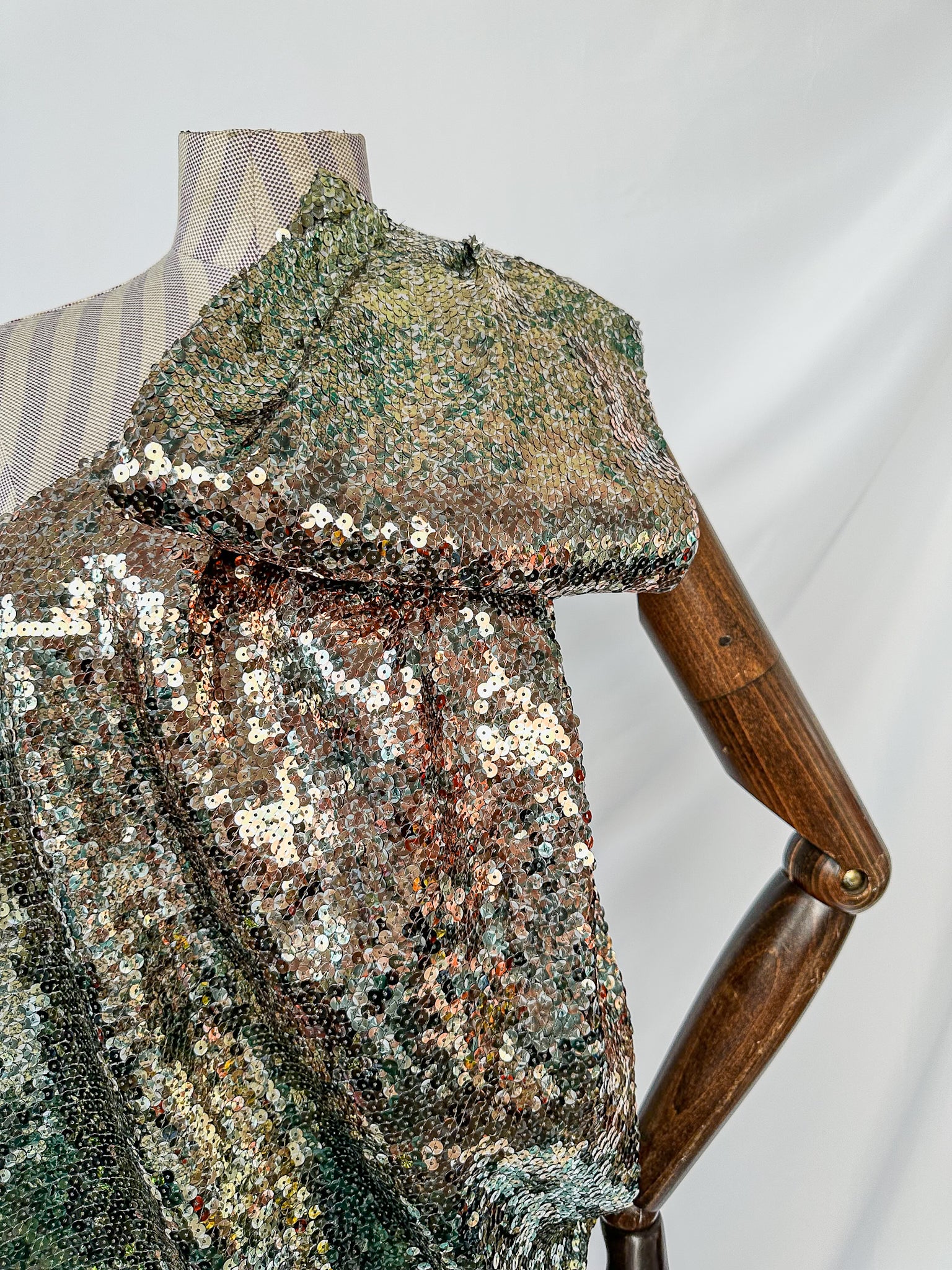 Halpern Sequinned One Shoulder Multicoloiur Party Dress