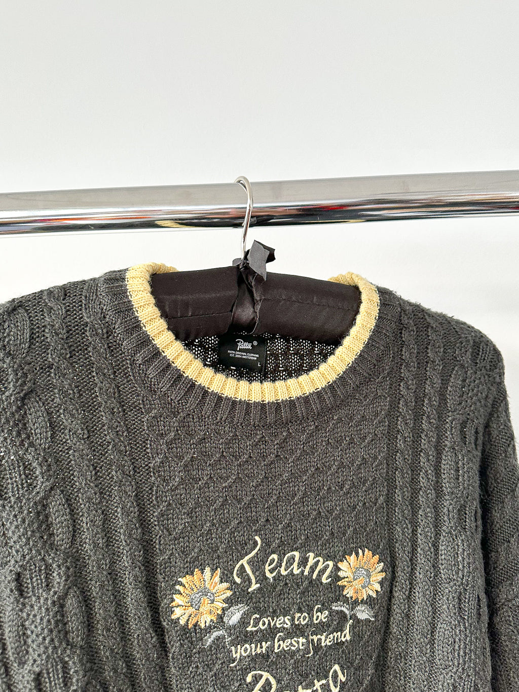 Patta Loves You Cable Knitted Pirate Black Jumper