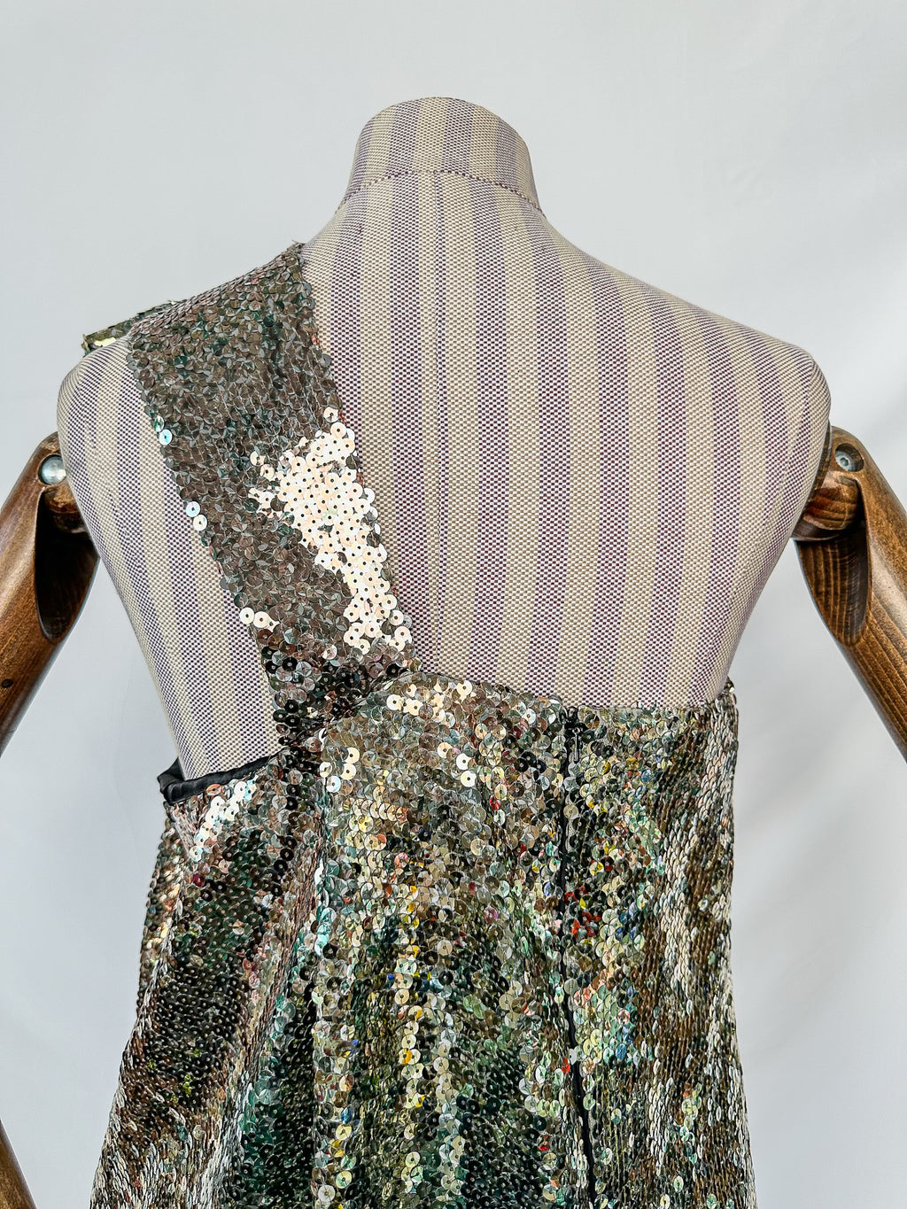 Halpern Sequinned One Shoulder Multicoloiur Party Dress