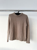 Gant Wool Boucle Crew Neck Jumper In Brown