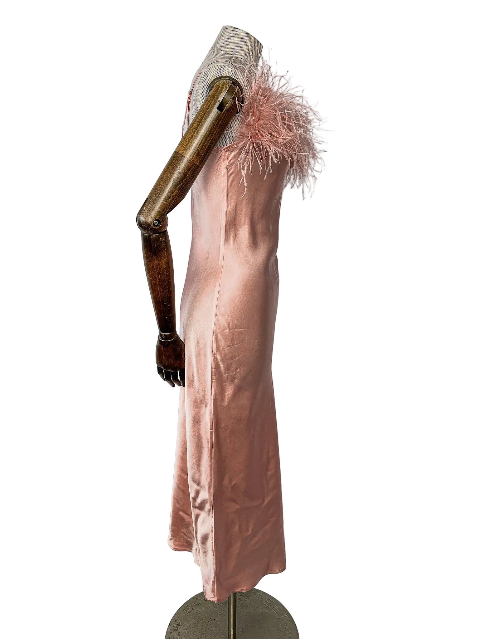 ostrich feather midi dress ANDREEVA - Fuchsia Knit Midi Dress with Ostrich Feather Pockets