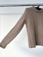 Gant Wool Boucle Crew Neck Jumper In Brown