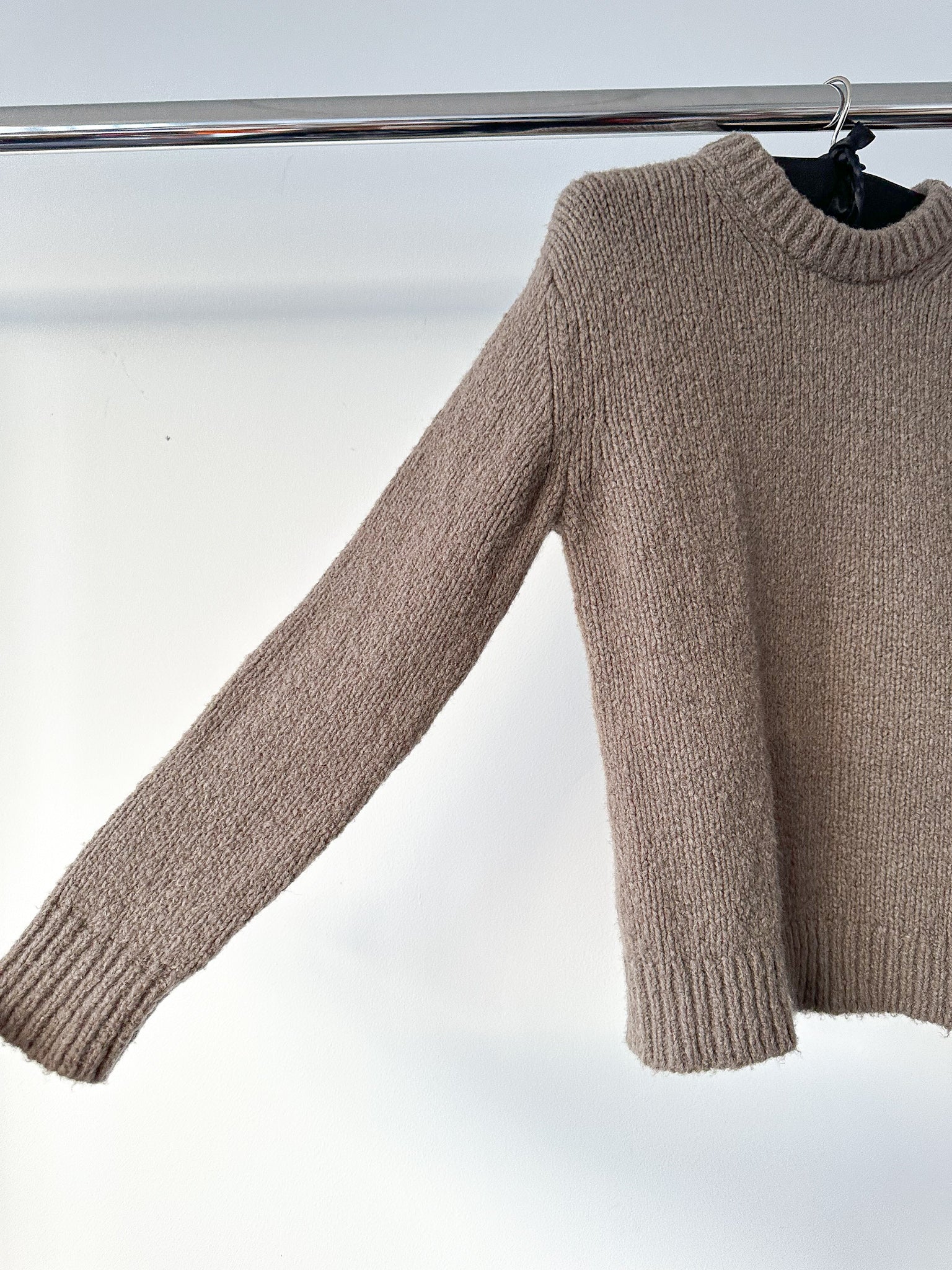 Gant Wool Boucle Crew Neck Jumper In Brown