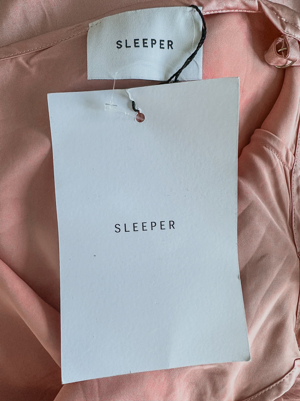 Sleeper Boheme Pink Satin Ostrich Feather Trim Midi Slip Dress