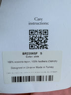 Sleeper Boheme Pink Satin Ostrich Feather Trim Midi Slip Dress