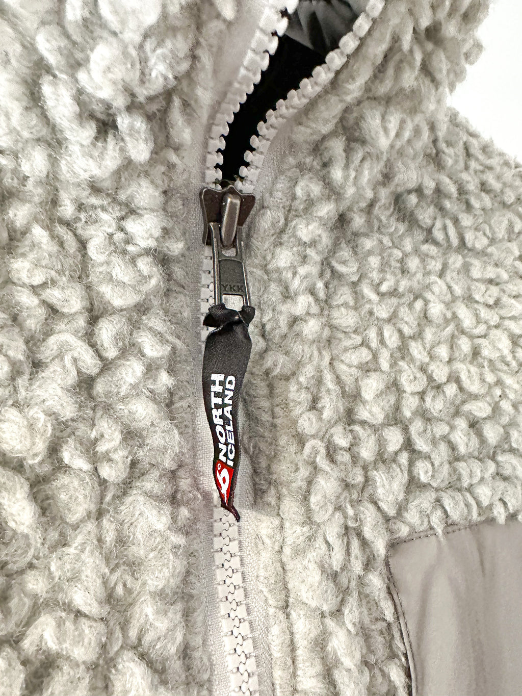 66° North Grey Varmahlid Shearling Teddy Fleece Cardi Coat