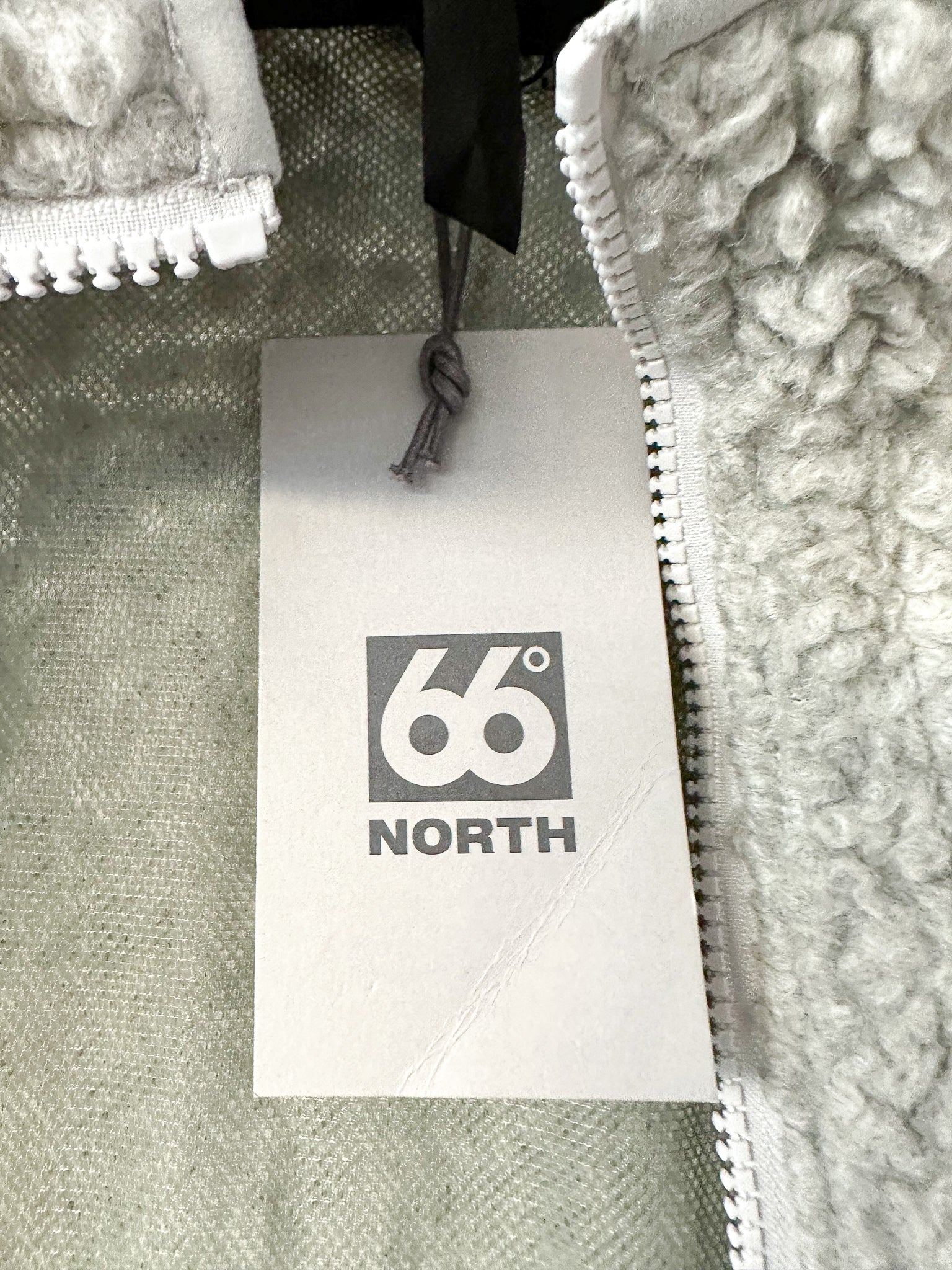 66° North Grey Varmahlid Shearling Teddy Fleece Cardi Coat