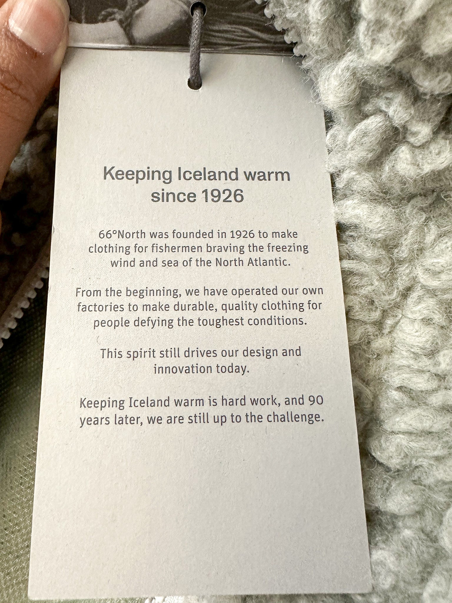 66° North Grey Varmahlid Shearling Teddy Fleece Cardi Coat