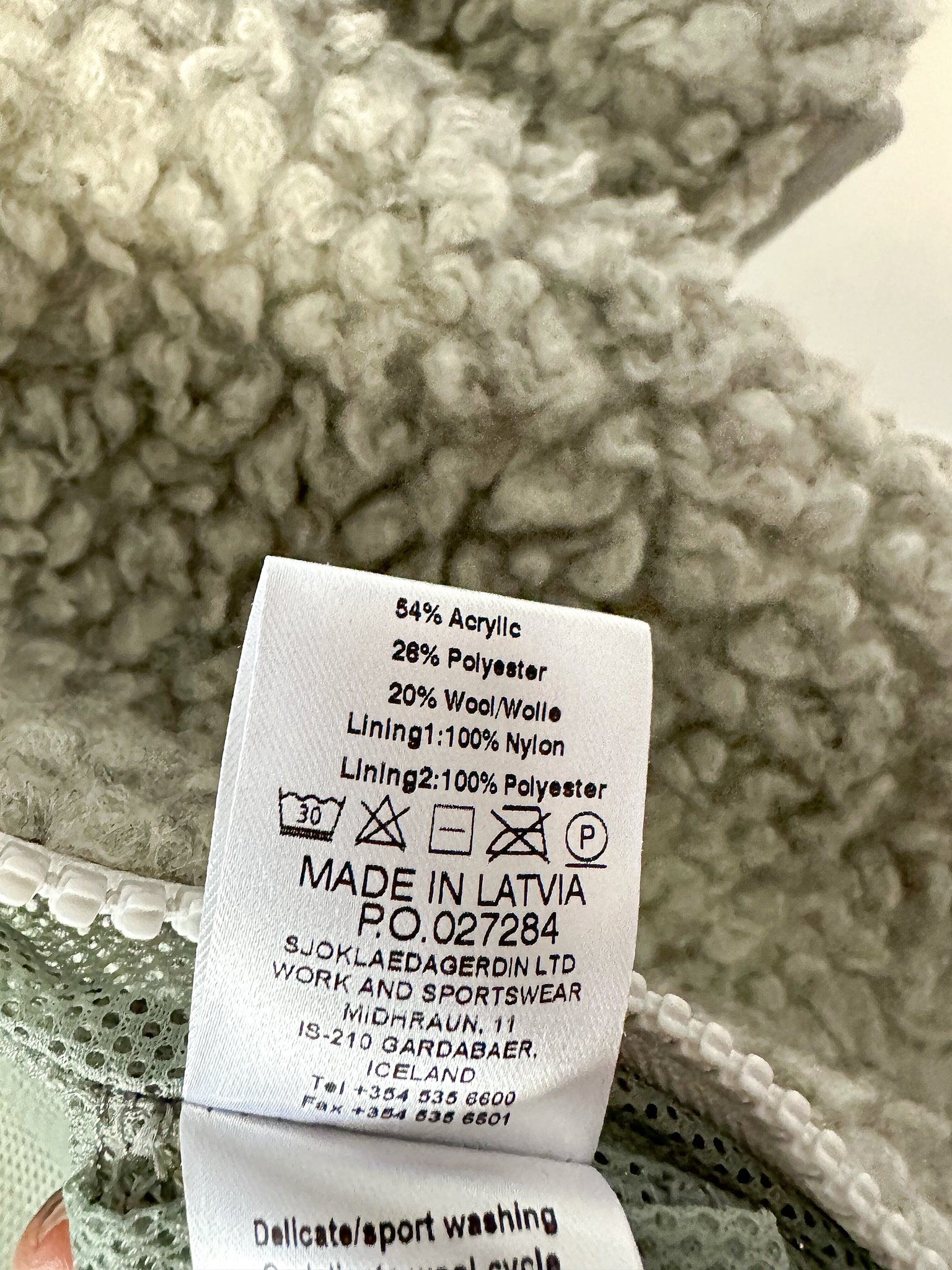 66° North Grey Varmahlid Shearling Teddy Fleece Cardi Coat