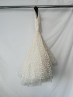 Monnalisa Girls Polka Dot Organza Full Skirt Tulle Rose Dress (FLAWS)