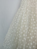 Monnalisa Girls Polka Dot Organza Full Skirt Tulle Rose Dress (FLAWS)