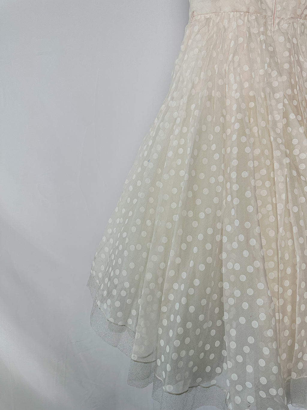 Monnalisa Girls Polka Dot Organza Full Skirt Tulle Rose Dress (FLAWS)