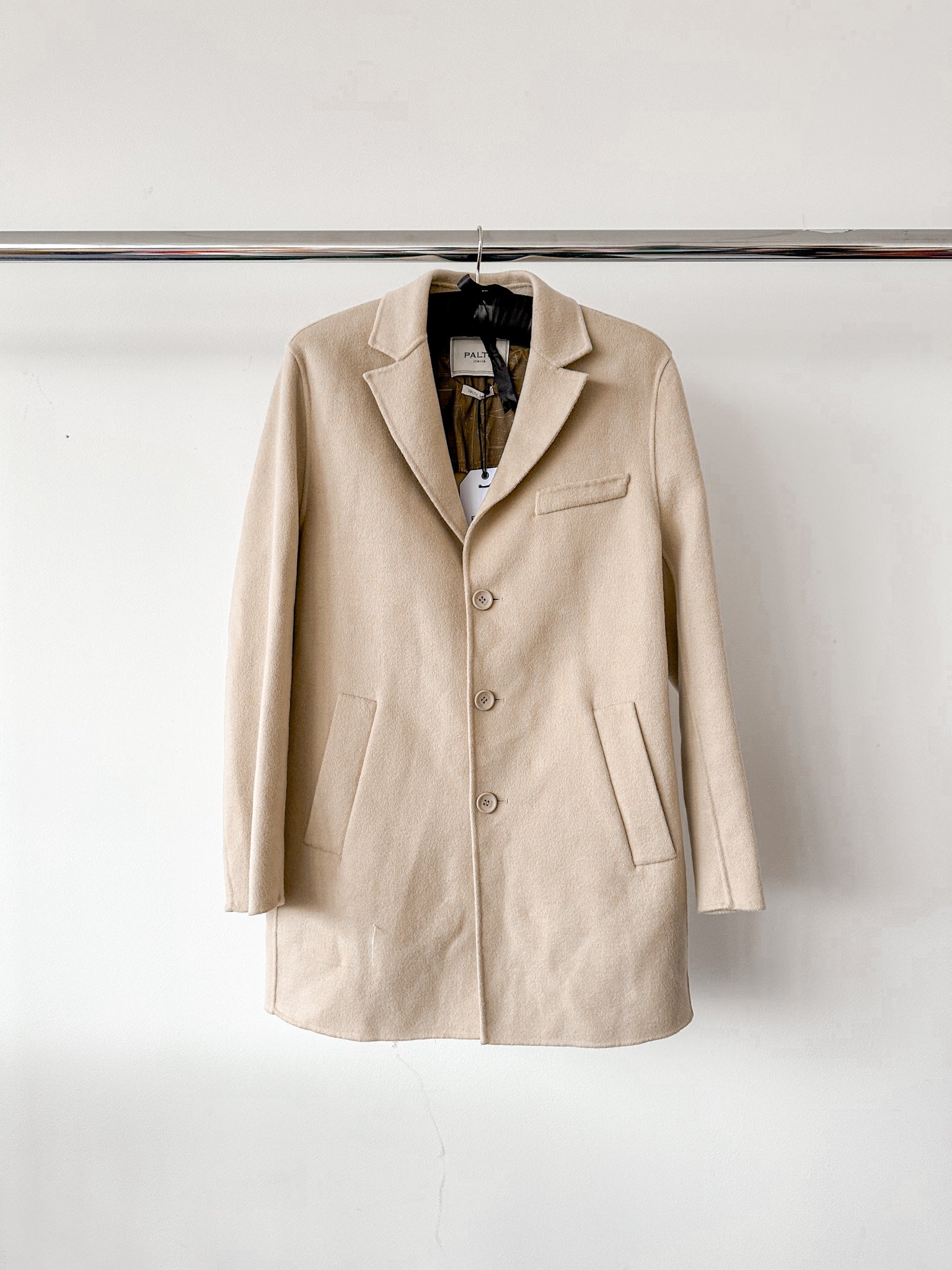 Paltò Mens Cream Geraldo Single Breasted Coat