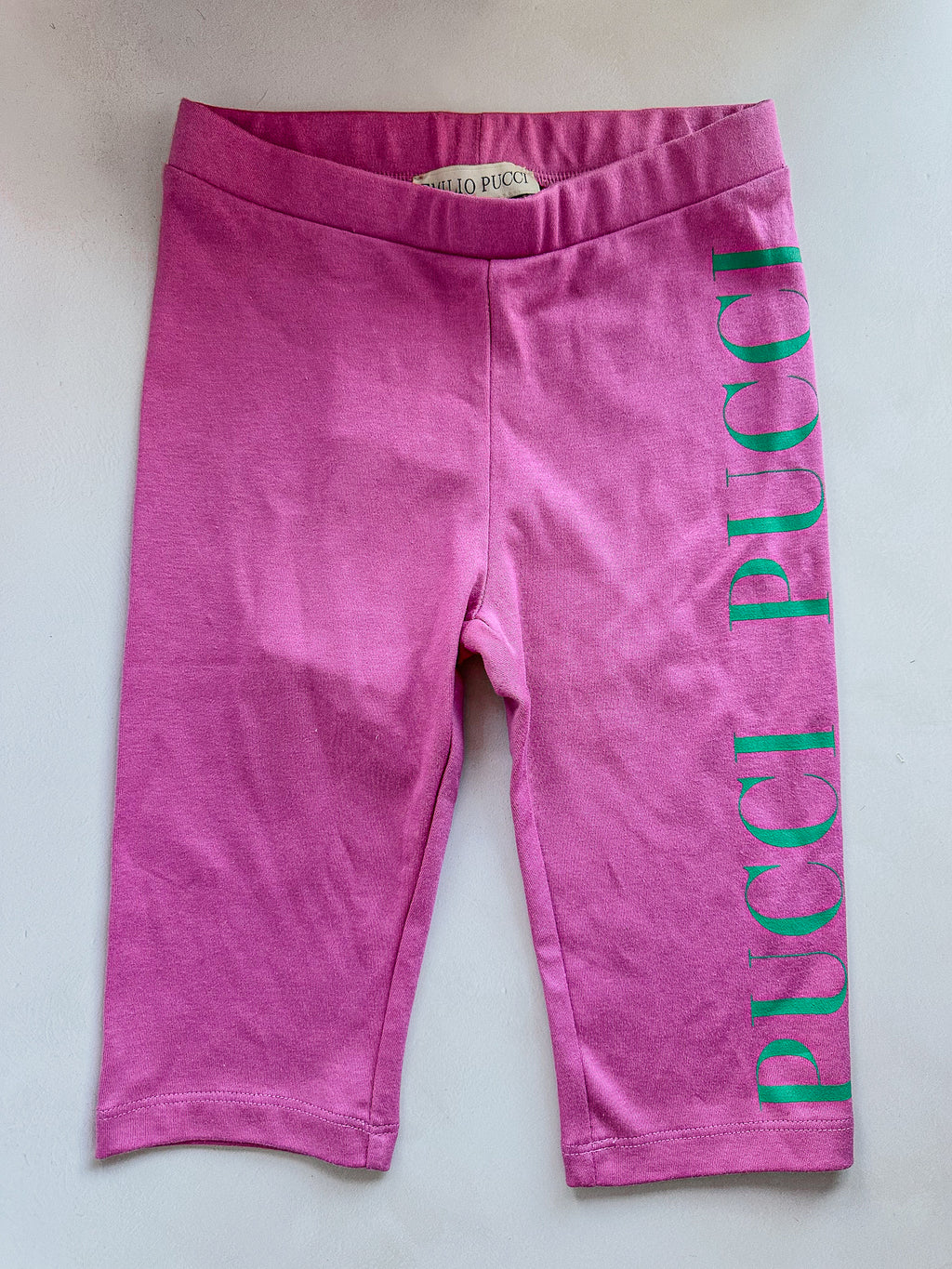 Pucci Girls Pink Logo Cropped Leggings
