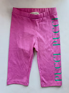 Pucci Girls Pink Logo Cropped Leggings