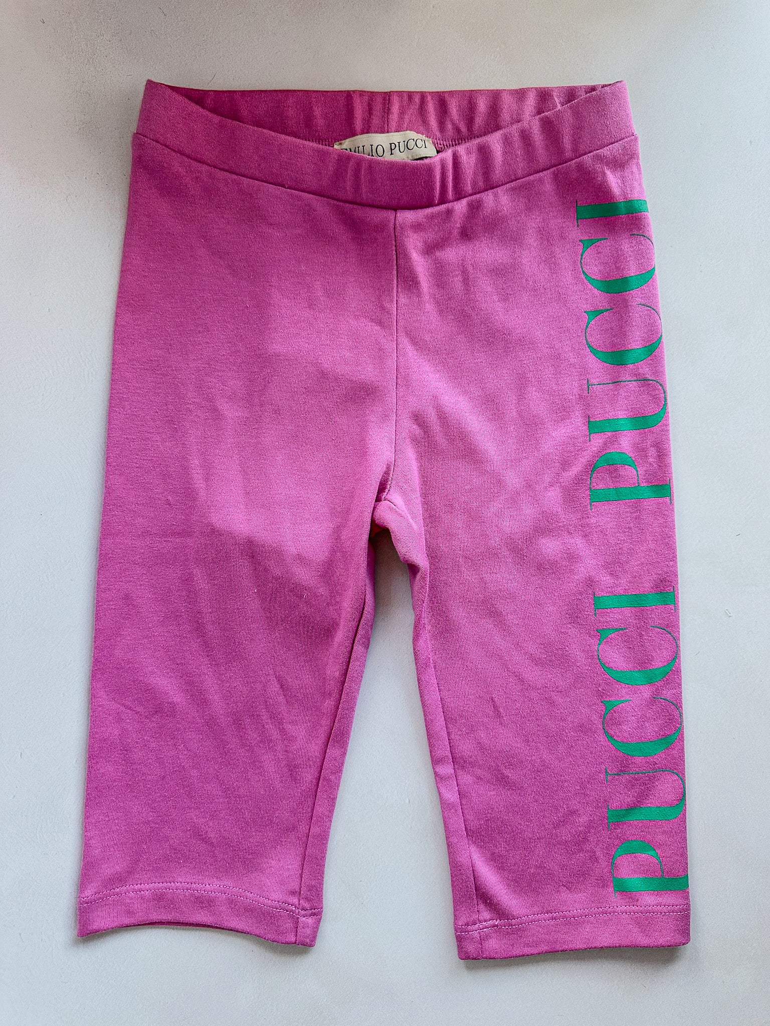 Pucci Girls Pink Logo Cropped Leggings